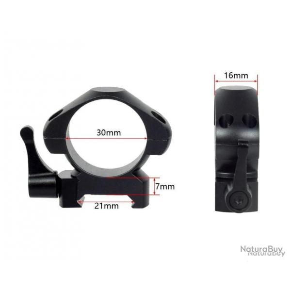 2x colliers de montage 30mm  levier de dgagement rapide montage medium - LIVRAISON GRATUITE
