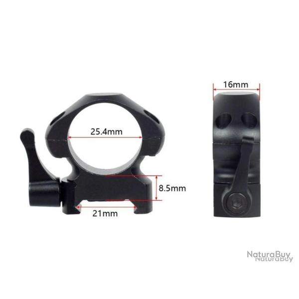 2x colliers de montage 25,4mm  levier de dgagement rapide montage medium - LIVRAISON GRATUITE