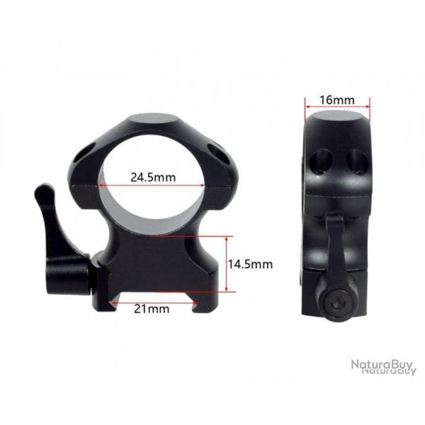 2x colliers de montage 25,4mm  levier de dgagement rapide montage haut - LIVRAISON GRATUITE