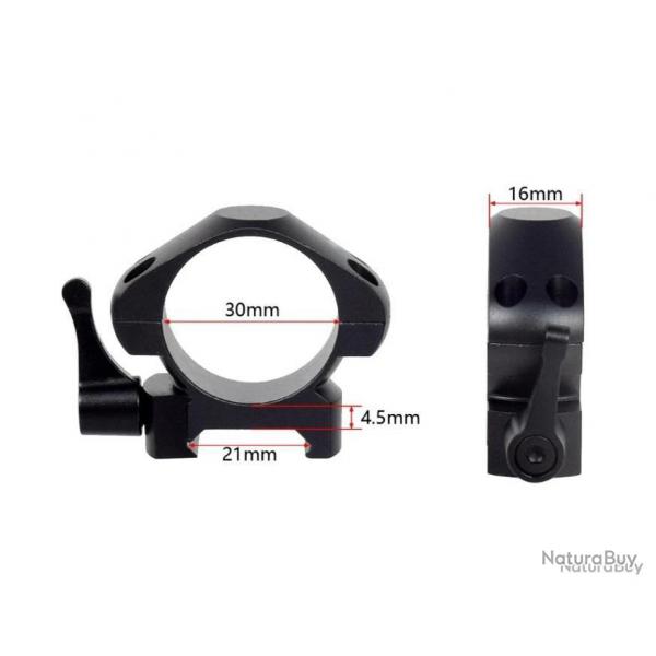 2x colliers de montage 30 mm  levier de dgagement rapide montage bas - LIVRAISON GRATUITE