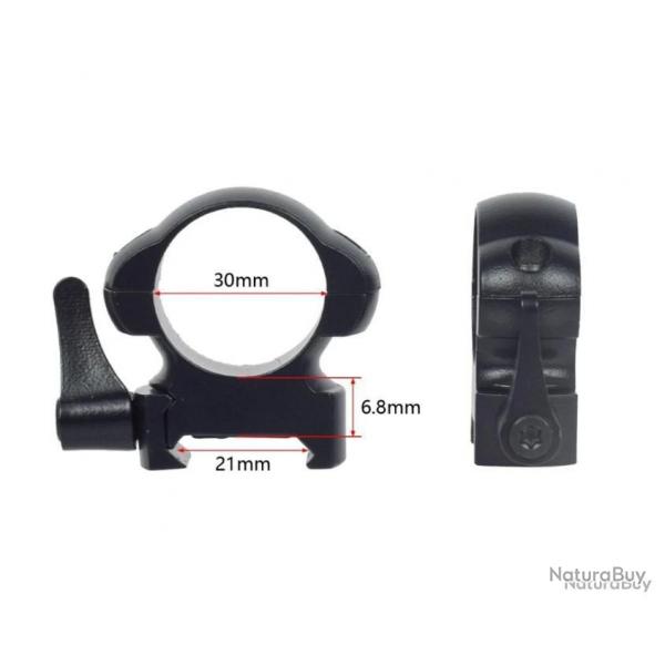 2x colliers de montage 30 mm  levier de dgagement rapide montage medium - LIVRAISON GRATUITE