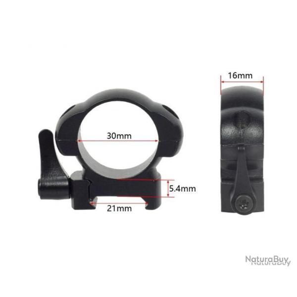 2x colliers de montage 30mm  levier de dgagement rapide montage bas - LIVRAISON GRATUITE