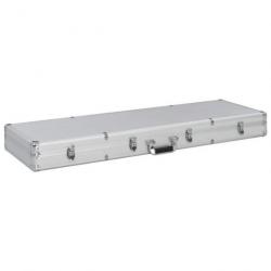 Mallette de transport pour fusils 118 x 38 x 12 cm - Argenté - Verrouillable - LIVRAISON GRATUITE