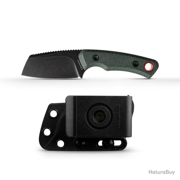 Couteau Vosteed Marmoset D0701 Lame Cleaver Acier 14C28N Manche Micarta Vert tui Kydex VOSD0701