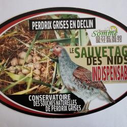 Autocollant chasse fdc80 perdrix