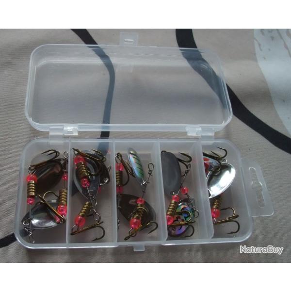Lot de 10 cuillres taille N 2 pour truites, perches, sandre, brochet ...