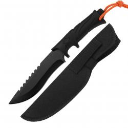 Couteau de chasse cranté avec fourreau - LIVRAISON GRATUITE