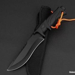 Couteau de chasse cranté avec fourreau - LIVRAISON GRATUITE