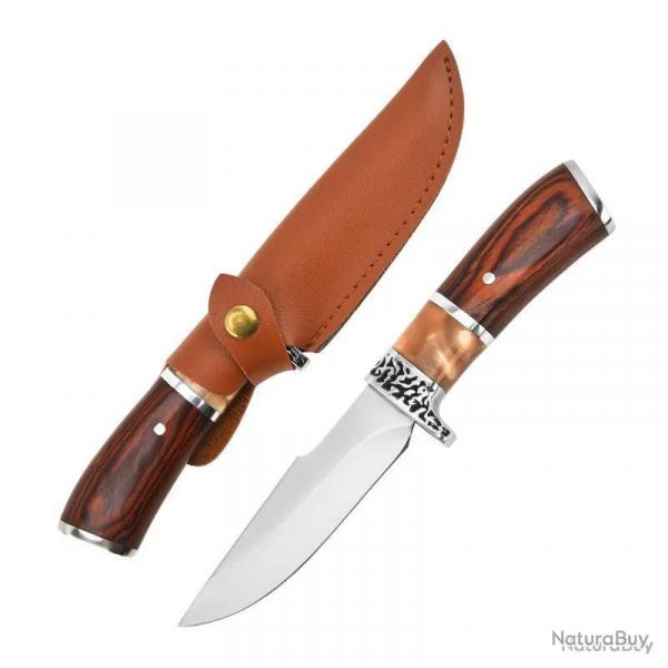 Couteau de chasse avec tui - LIVRAISON GRATUITE