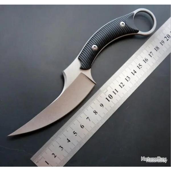Couteau karambit lame acier nu - LIVRAISON GRATUITE