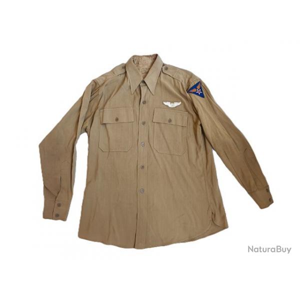 Chemise pilote officier USAAF  avec brevet seconde guerre mondiale