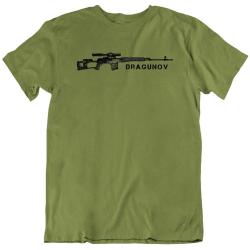 T-shirt fusil sniper soviétique Dragunov - Vert armée / XXXL