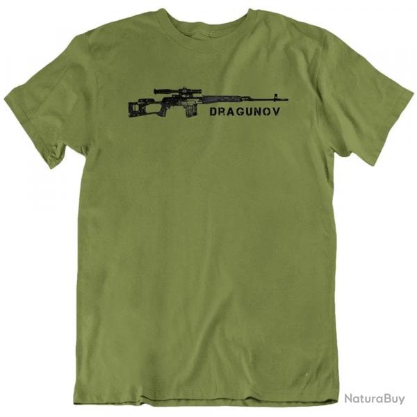 T-shirt fusil sniper sovitique Dragunov - Vert arme / XXXL