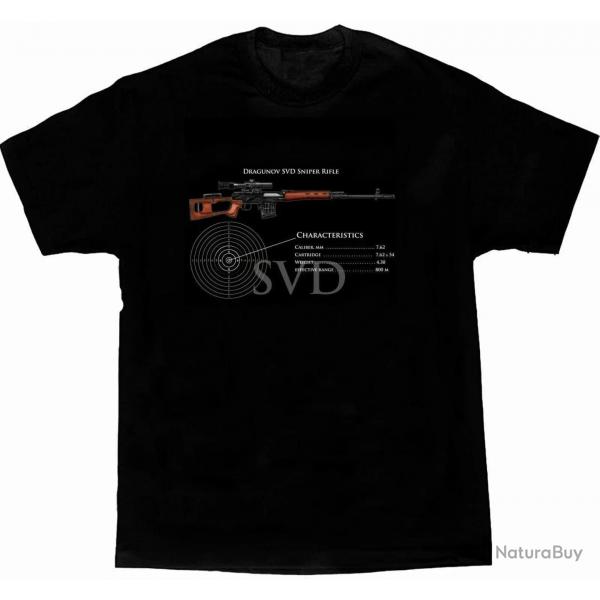 T-shirt sniper SVD Dragunov coton - S