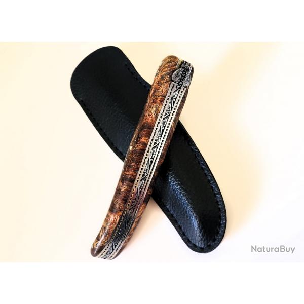 Magnifique Couteau De Poche Neuf Laguiole DAVID DAUVILLAIRE Waru Burl Triple Platines 12/22cm