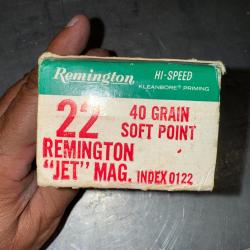 1 boite de 50 balles REMINGTON calibre 22 REMINGTON JET MAG.  40 GRS SOFT POINT