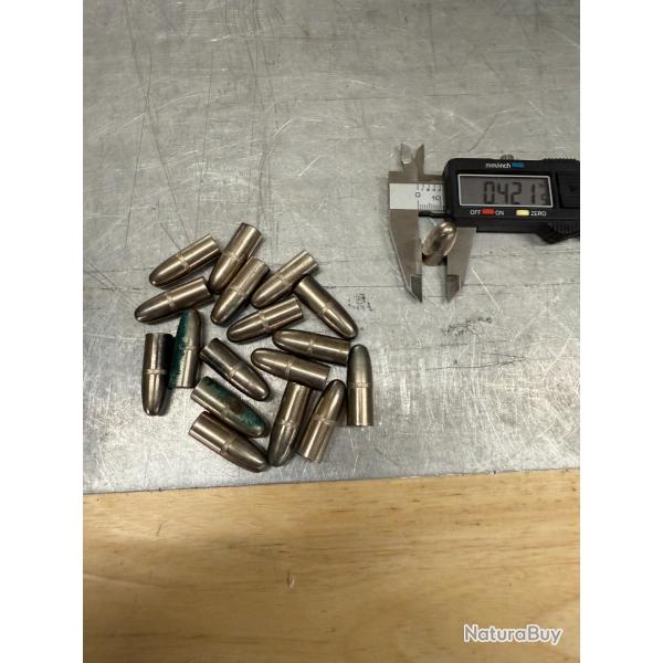 1 lot de 18 ogives blindes calibre 10.70 mm 400 grs  identifier