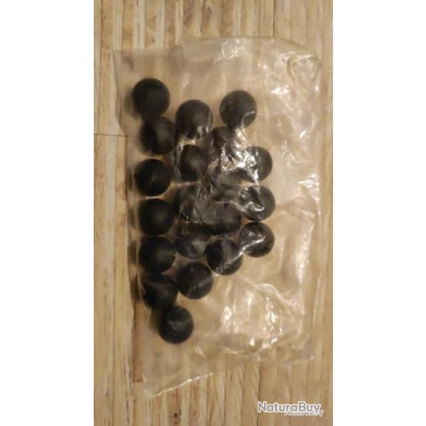 20 BALLES CAOUTCHOUC SELF GOMM 18mm pour EMBOUT pistolet alarme