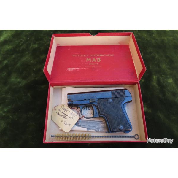Pistolet semi-automatique MAB modle "A" calibre 6,35 mm en boite d'origine
