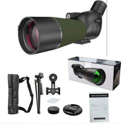 Longue-vue 25-75x60 HD Observation Oiseaux Trépied Etanche IPX4 Optique Claire Adaptateur Smartphone
