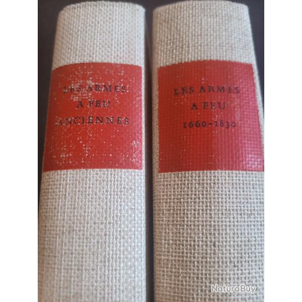 2 Livres armes a feu anciennes 1500-1660 et 1660-1830 impression 1964