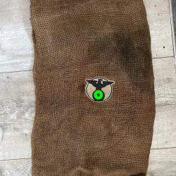 Ancien sac en toile de Jute avec écusson Allemand ww2 SA + étiquette RZM