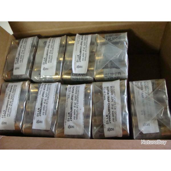 LOT 225 CARTOUCHES CALIBRE 12 SUPER TRAP PLOMB SUPER DUR