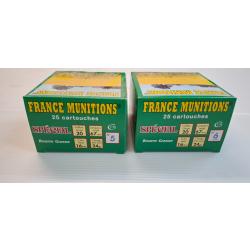 Cartouches FRANCE MUNITIONS cal 20/67 bourre grasse 24gr .N°5 et 6  , 50 cartouches