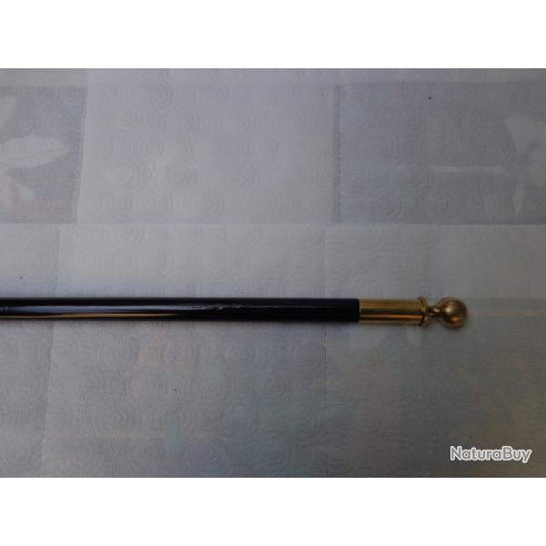 PORTE FANION POINTE BOULLE LAITON ET MANCHE LACQU NOIR LONGUEUR 585mm  - Z02