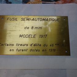 PLAQUE EN LAITON DU FUSIL SA 1917 DE 8mm du 46èmes R.I - Z07