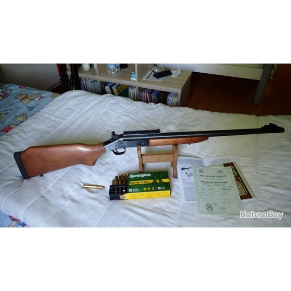 Carabine HARRINGTON & RICHARDSON  un coup calibre 35 Whelen, tat neuf, jamais utilise.