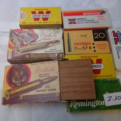 LOT DE 8 BOITES DE MUNITIONS "VIDENT" AVEC BLOC DE BOIS À L'INTÉRIEURE - Z10
