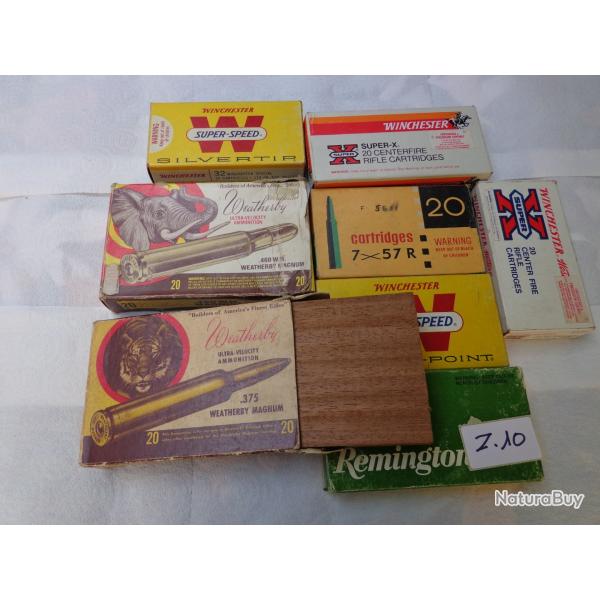 LOT DE 8 BOITES DE MUNITIONS "VIDENT" AVEC BLOC DE BOIS  L'INTRIEURE - Z10