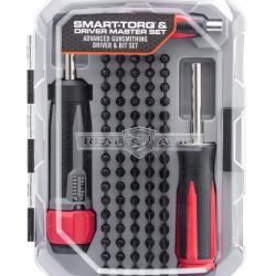 Tournevis avec 83 embouts et tournevis dynamométrique SMART TORQ