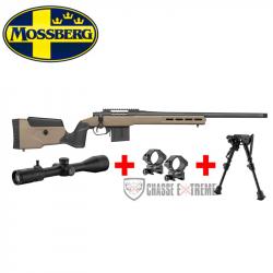 Pack Carabine MOSSBERG Patriot LR Tactical Cal 308 Win +Lunette Rti 6-24x50 +Bipied +Colliers