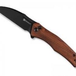 Couteau Sencut WATAUGA lame Wharncliffe acier D2 finition  blackwash + pochette noir