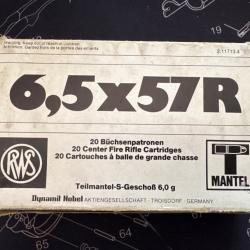 19 munitions 6,5x57R RWS T Mantel 6g