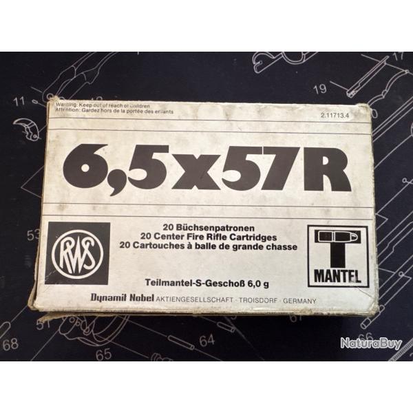 19 munitions 6,5x57R RWS T Mantel 6g
