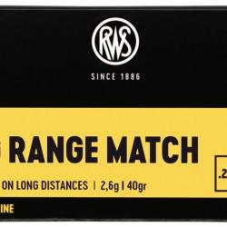 Cartouches RWS LONG RANGE MATCH Calibre 22LR - Boite de 50 unités