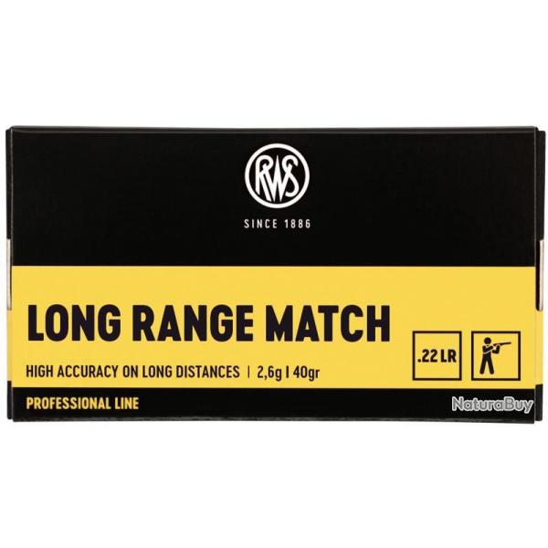 Cartouches RWS LONG RANGE MATCH Calibre 22LR - Boite de 50 units