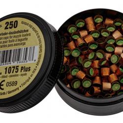 Boite de 250 amorces cannelées RWS 1075+ pour pistolets, revolvers et carabines à poudre noire