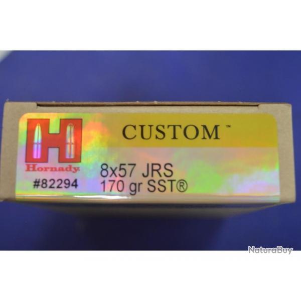 1 BOITE DE 20 BALLES HORNADY  CALIBRE 8X57 JRS EN SST 11G  NEUVE