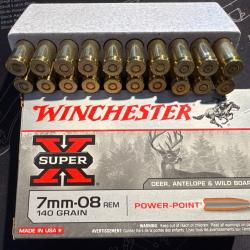 14 munitions 7-08mm RemWinchester Power Point 140gr