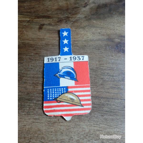 insigne cartonn  france / usa  1917-1937