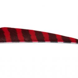 Lot de 24 plumes rondes Skylon 4 pouces RW à rayures Barred red
