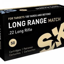 Cartouches SK LONG RANGE MATCH - Calibre 22LR - Boite de 50 unités