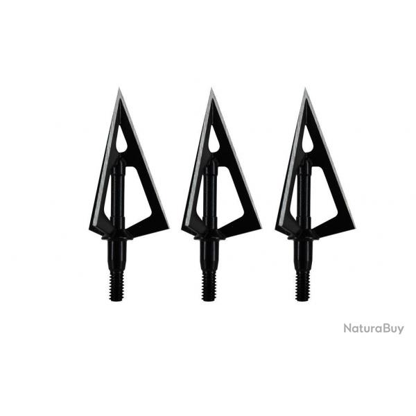 Lot de 3 pointes de chasse  lame fixe Maximal Laserrazor 100 grains 3 blades