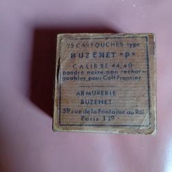Boîte VIDE carton pour 25 cartouches BUZENET Calibre 44/40 poudre noire
