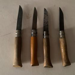 Vends un lot de 4 opinels numéro 8