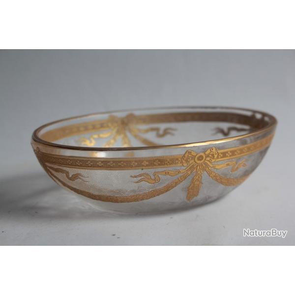 SAINT LOUIS Porte savon cristal givr et dor